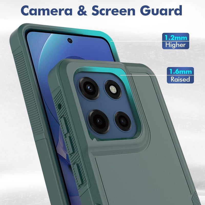 yuanming for Moto G Stylus 5G 2025 Case,[Military Grade Drop Tested] with Screen Protector,Dual Layer Protective Heavy Duty Cell Phone Cover Non-Slip Shockproof Case for Motorola G Stylus 5G 2025 (Dark Green) - Image 4